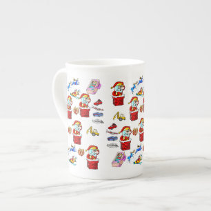 Vrolijk kerstspeelgoed, kerstman porselein kop