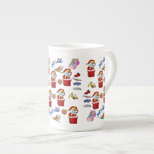 Vrolijk kerstspeelgoed, kerstman porselein kop (Voorkant rechts)