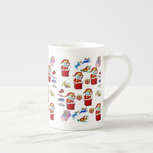 Vrolijk kerstspeelgoed, kerstman porselein kop (Rechts)