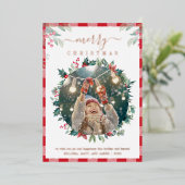 Vrolijk Kerstspel Foto Botanisch Folie Feestdagenkaart (Staand Voorkant)