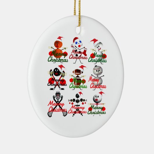 Vrolijk kerstsport gevulde vakantie Cartoon Keramisch Ornament (Rechts)