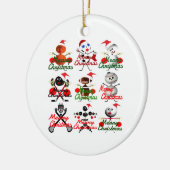 Vrolijk kerstsport gevulde vakantie Cartoon Keramisch Ornament (Links)