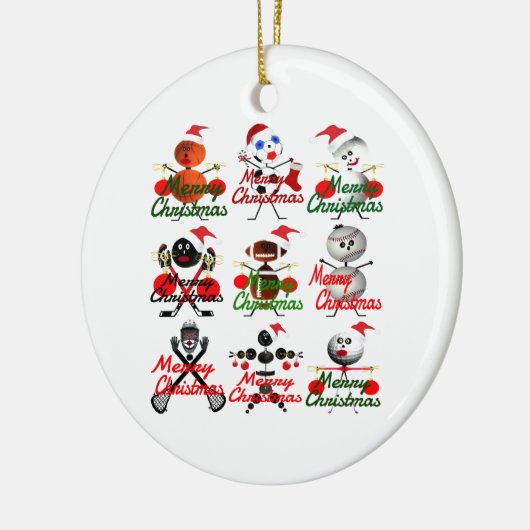 Vrolijk kerstsport gevulde vakantie Cartoon Keramisch Ornament (Links)