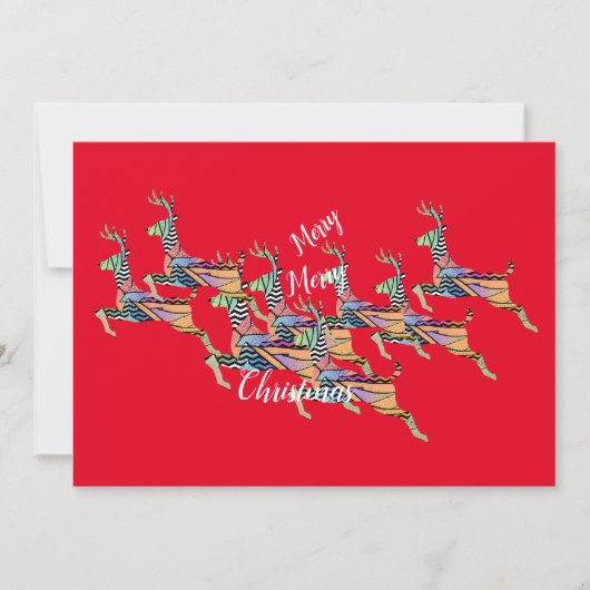 Vrolijk kerstspringend hert feestdagenkaart (Voorkant)