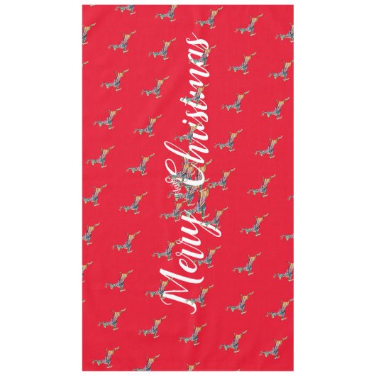 Vrolijk kerstspringend hert tafelkleed (Voorkant)