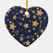 Vrolijk kerststaar  Elegant Gold Blue Keramisch Ornament (Voorkant)