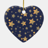 Vrolijk kerststaar  Elegant Gold Blue Keramisch Ornament (Achterkant)