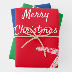 Vrolijk kerststaartongen rood-wit inpakpapier vel