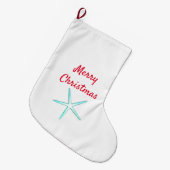 Vrolijk kerststaarvis, rood, Blauwgroen Grote Kerstsok (Voorkant (Hangend))