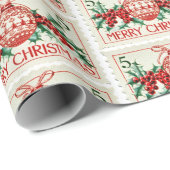  vrolijk kerststempel cadeaupapier (Rol Hoek)