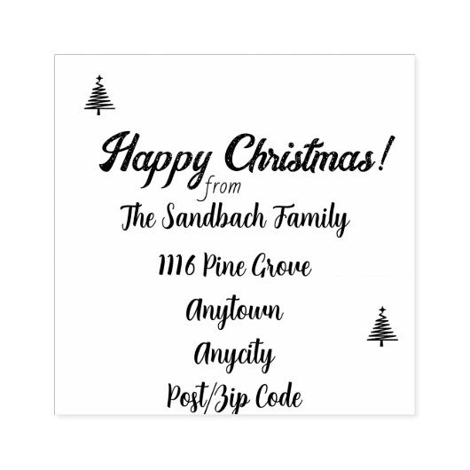 Vrolijk kerststempel.  rubberstempel (Afrduk)