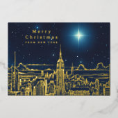 Vrolijk Kerstster Foto Folie Vakantie Kaart (Voorkant)