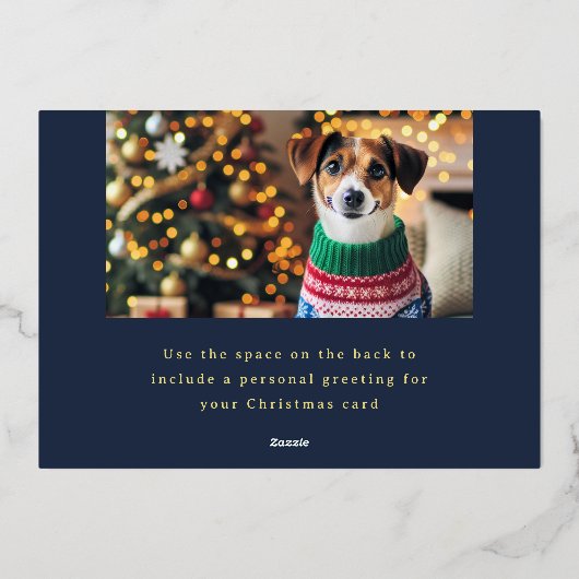 Vrolijk Kerstster Foto Folie Vakantie Kaart (Achterkant)