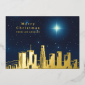 Vrolijk Kerstster Foto Folie Vakantie Kaart (Voorkant)