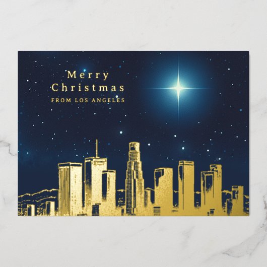 Vrolijk Kerstster Foto Folie Vakantie Kaart (Voorkant)