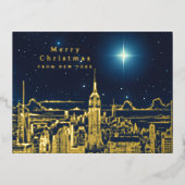 Vrolijk Kerstster Foto Folie Vakantie Post Kaart (Voorkant)