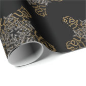 Vrolijk kerstster kalligrafie klein motief cadeaupapier (Rol Hoek)