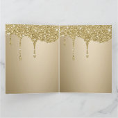 Vrolijk kerststerren smelten gouden glitter kaart (Binnen)