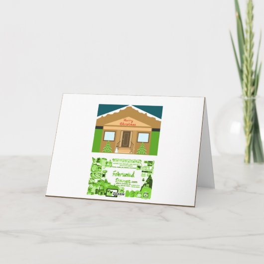 Vrolijk kerststof Font Gingerbread House Feestdagen Kaart (Achterkant)