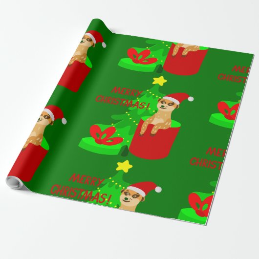 Vrolijk kerststokstaartje Santa Grappig Cadeaupapier (Uitgerold)