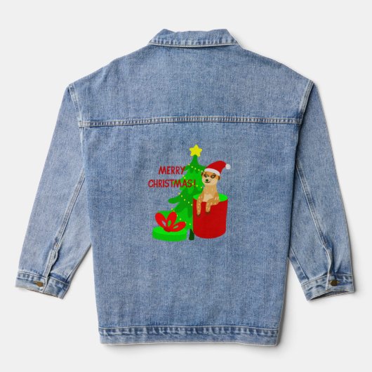 Vrolijk kerststokstaartje Santa Grappig Denim Jacket (Achterkant)