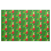 Vrolijk kerststokstaartje Santa Grappig Stof (Fat Quarter)