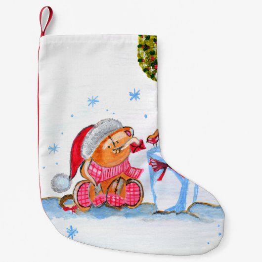 Vrolijk kerststopzetten kleine kerstsok (Voorkant)