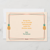 Vrolijk kerststrand met ananas en bloemen feestdagenkaart (Achterkant)