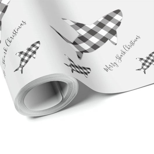 Vrolijk kerststuk zwart-witte buffelplaat cadeaupapier (Rol Hoek)