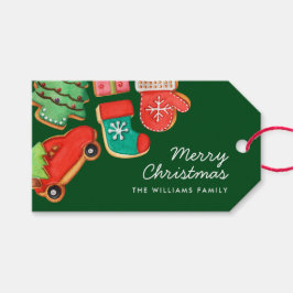 Vrolijk kerstsuikerkoekjes cadeaulabel