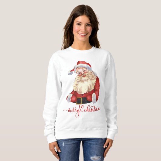 Vrolijk kerstsweatshirt met sinterklaas trui (Voorkant volledig)