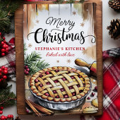 Vrolijk kersttaartbakken gepersonaliseerd theedoek