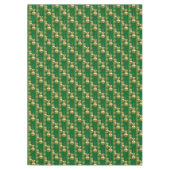 Vrolijk kersttafelkleed, gouden ballen groen tafelkleed (Voorkant)