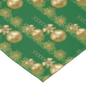 Vrolijk kersttafelkleed, gouden ballen groen tafelkleed (Gekanteld)