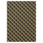 Vrolijk kersttafelkleed, gouden ballen zwart tafelkleed (Voorkant)