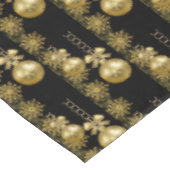 Vrolijk kersttafelkleed, gouden ballen zwart tafelkleed (Gekanteld)