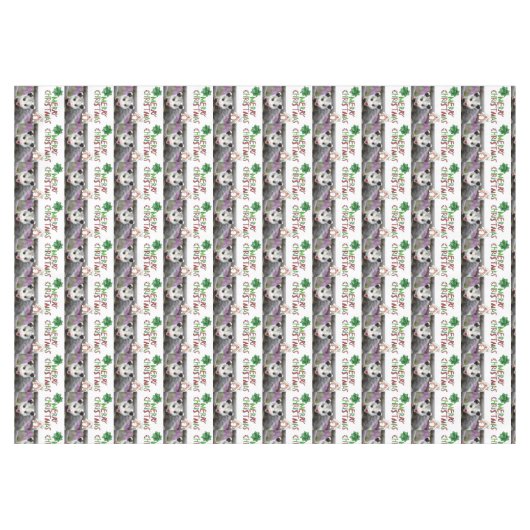 Vrolijk kersttafelkleed, Opossum Tafelkleed (Voorkant (Horizontaal))