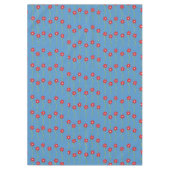 Vrolijk kersttafelkleed, Poinsettia Blue Floral Tafelkleed (Voorkant)