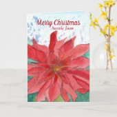 Vrolijk Kersttante Aangepaste naam Poinsettia Kaart (Gele Bloem)