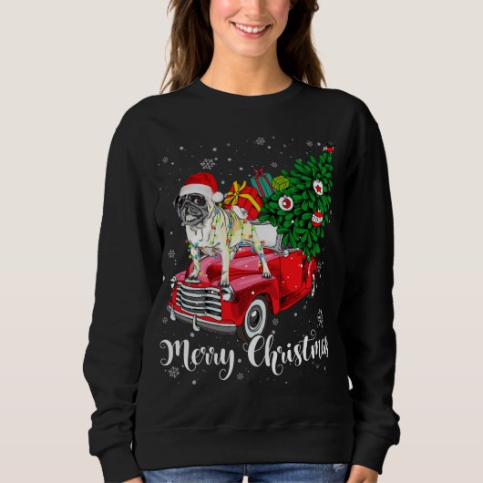 Vrolijk kersttasje met lichte panter trui (Voorkant)
