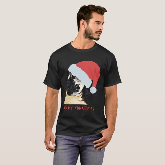 Vrolijk Kersttasje met Santa Hat Classic T-Shirt (Voorkant volledig)