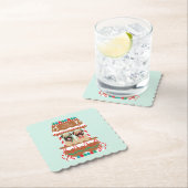 Vrolijk kersttasje Vakantie Stand Honden Kartonnen Onderzetters (Insitu)