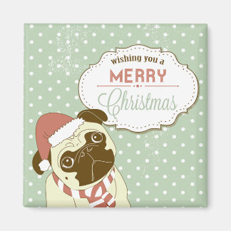 Vrolijk Kersttasje vierkante magneet