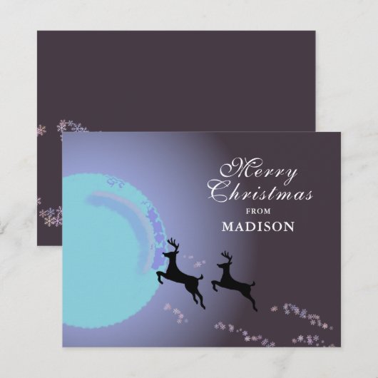 Vrolijk kersttasmagisch rendierscript, naam (Voorkant / Achterkant)