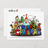 Vrolijk kerstteken feestdagenkaart (Voorkant / Achterkant)