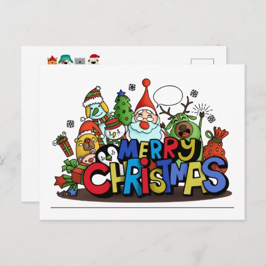 Vrolijk kerstteken feestdagenkaart (Voorkant / Achterkant)