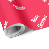  vrolijk kersttekst rode Sjabloon elegant Cadeaupapier (Rol Hoek)