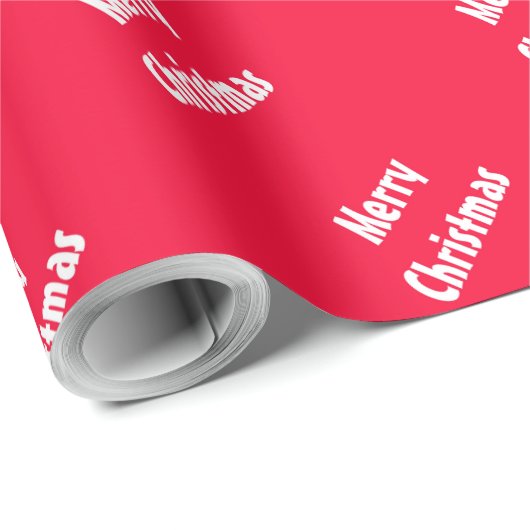  vrolijk kersttekst rode Sjabloon elegant Cadeaupapier (Rol Hoek)