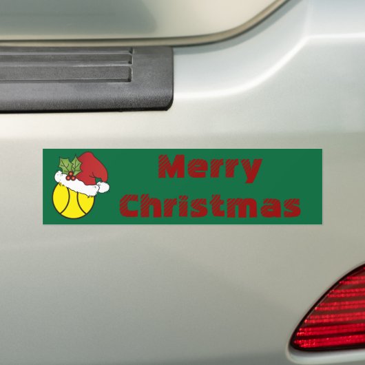 Vrolijk kersttennis bumpersticker (Op auto)