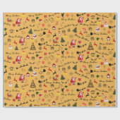 Vrolijk kerstthema inpakpapier (Vlak)